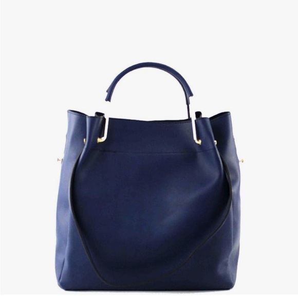 Spacious Blue Tote with Silver Accents - Picture 3 of 3